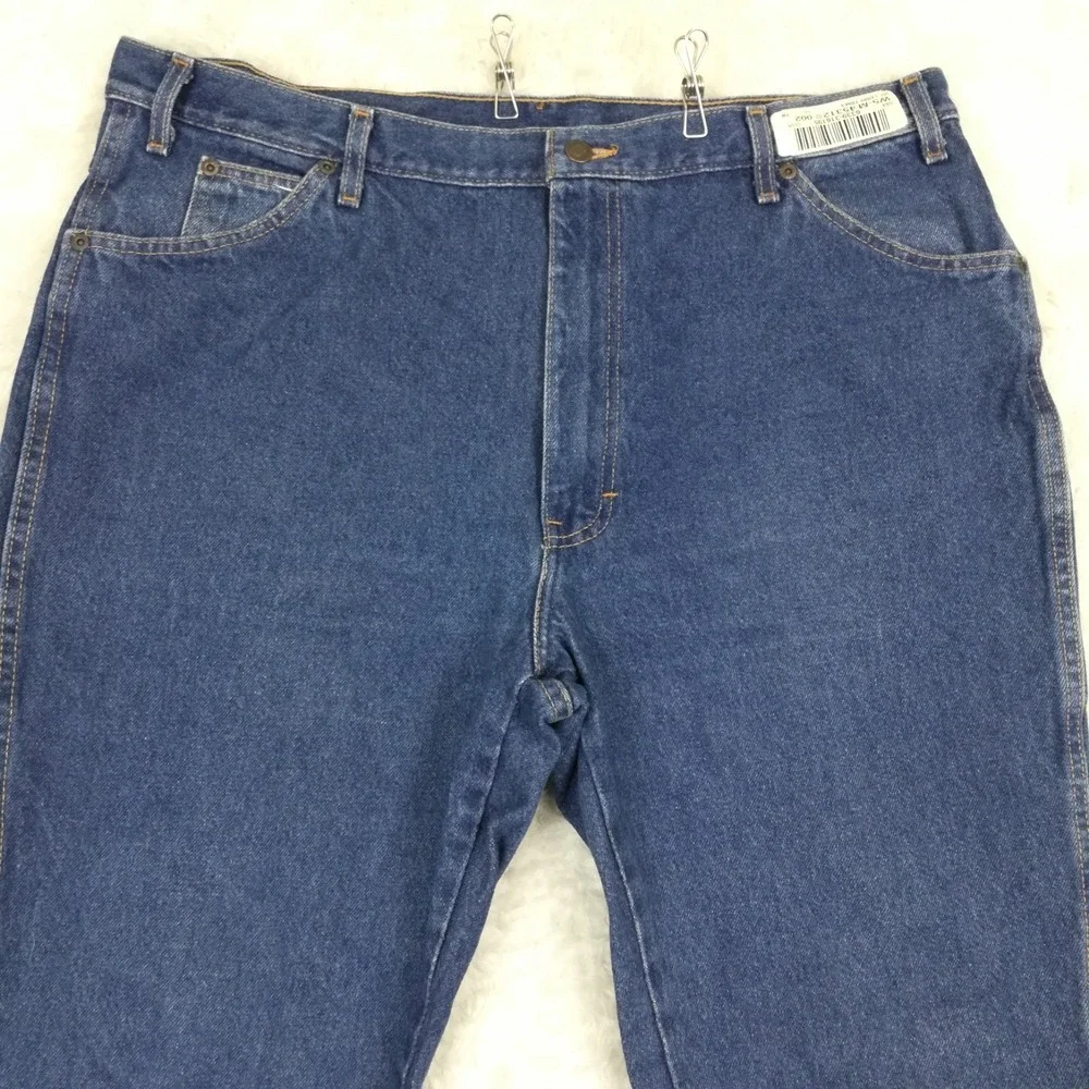 Dickies Mens Jeans 5 Pocket Work Straight Leg Blue Denim Indigo Wash 42x32‎
